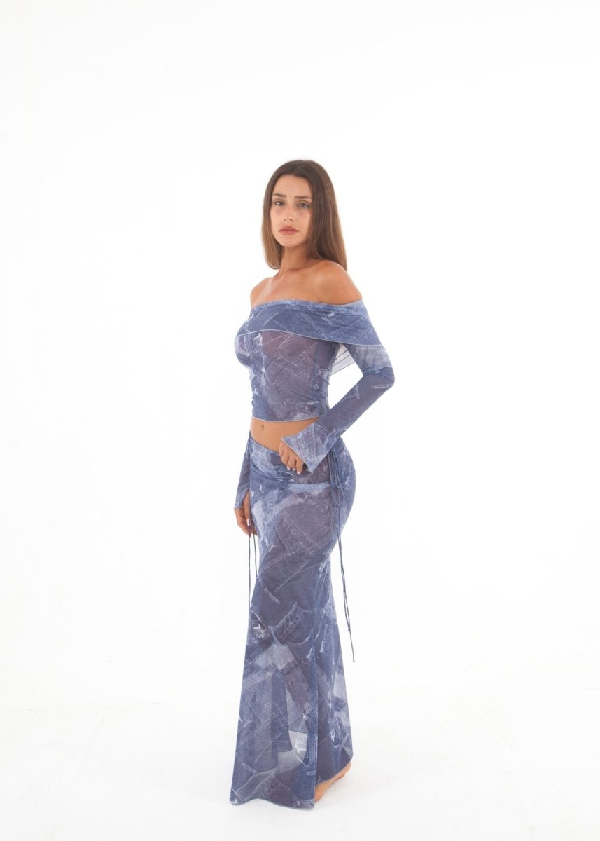 LOTTIE MAXI SKIRT DENIM - KISS'N'THRILL