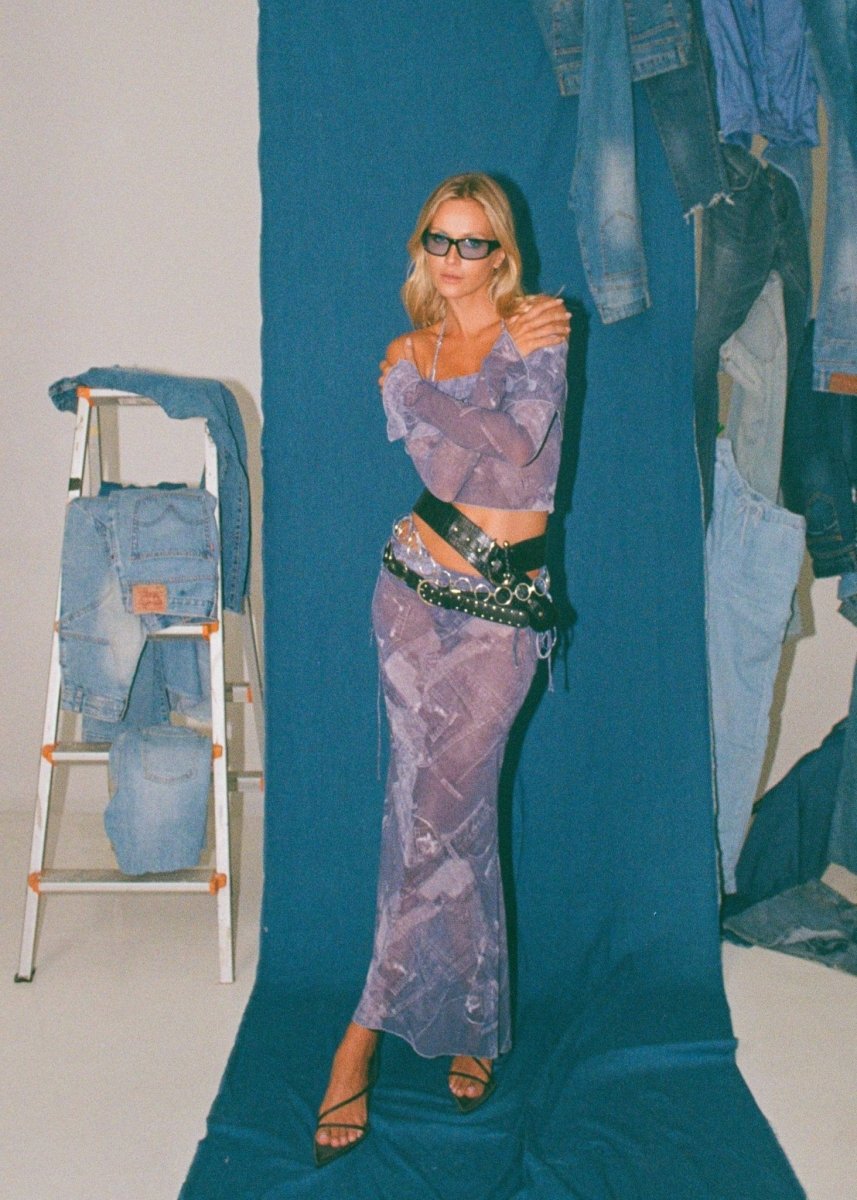 LOTTIE MAXI SKIRT DENIM - KISS'N'THRILL