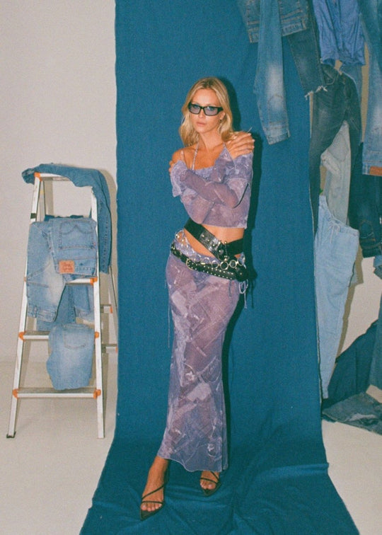 LOTTIE MAXI SKIRT DENIM - KISS'N'THRILL