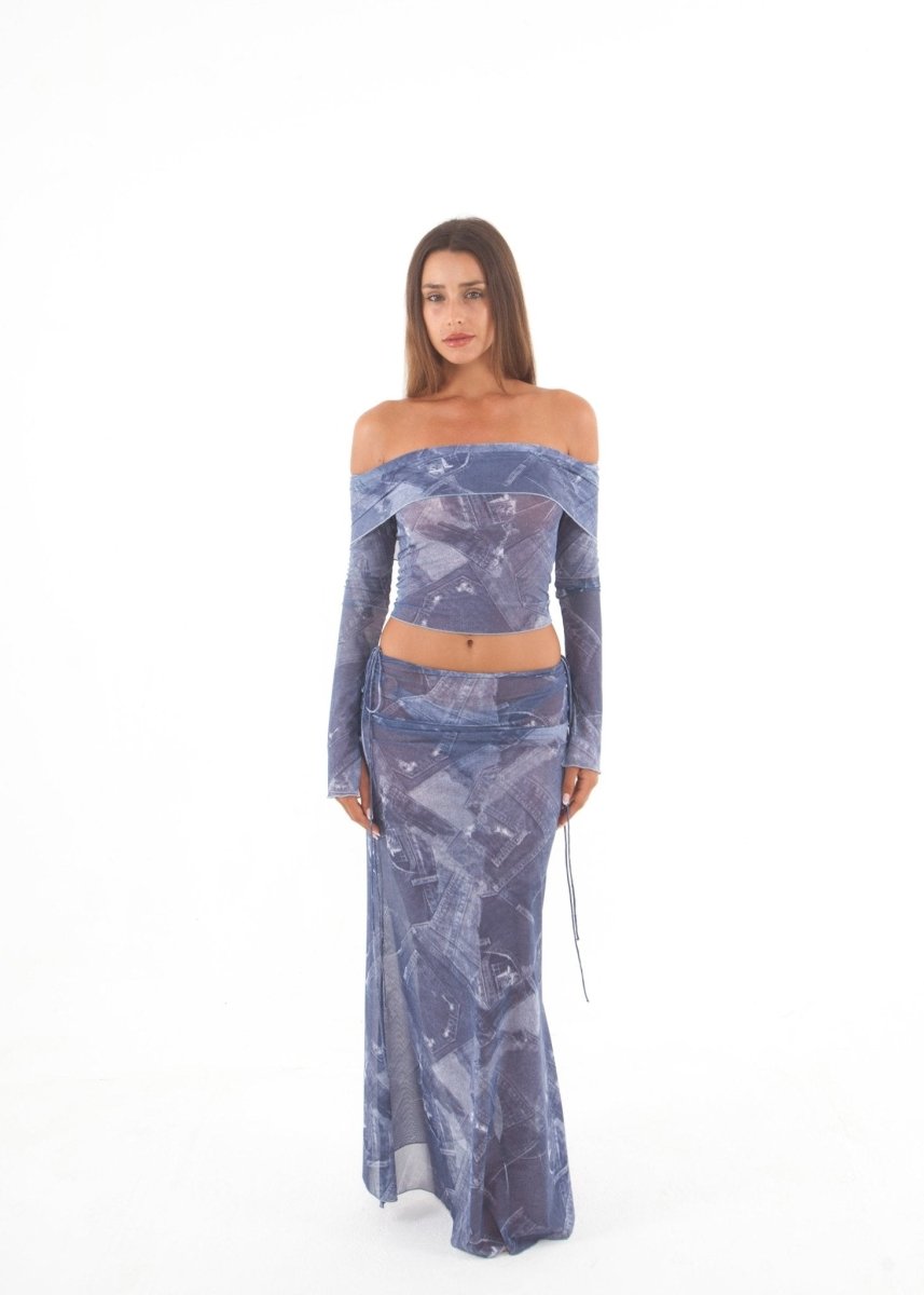 LOTTIE MAXI SKIRT DENIM - KISS'N'THRILL