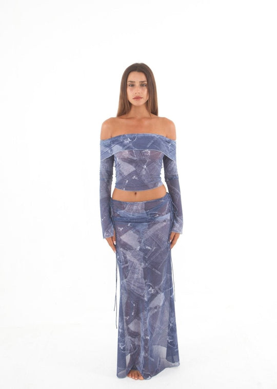 LOTTIE MAXI SKIRT DENIM - KISS'N'THRILL