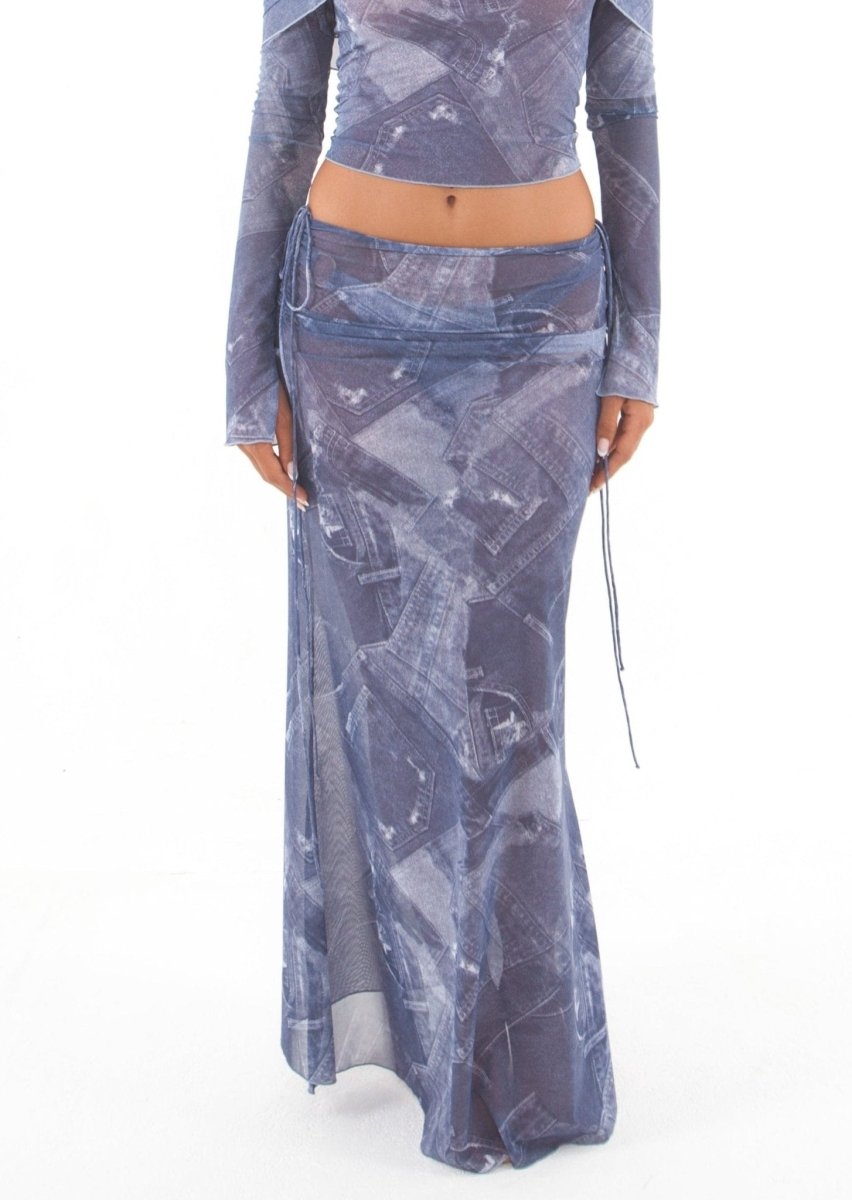 LOTTIE MAXI SKIRT DENIM - KISS'N'THRILL