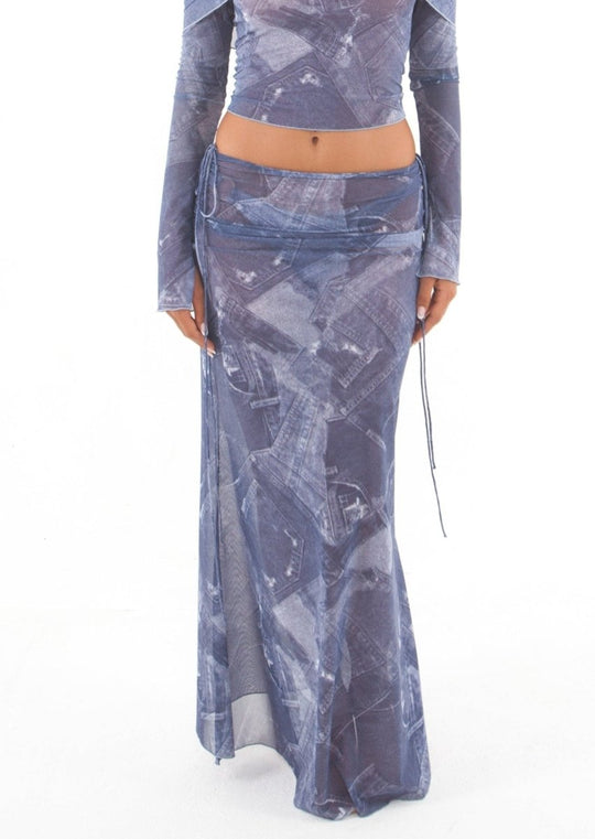 LOTTIE MAXI SKIRT DENIM - KISS'N'THRILL