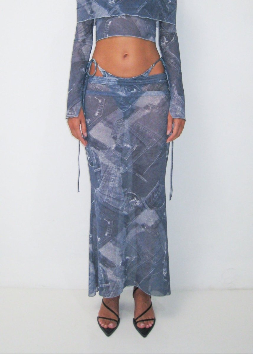 LOTTIE MAXI SKIRT DENIM - KISS'N'THRILL