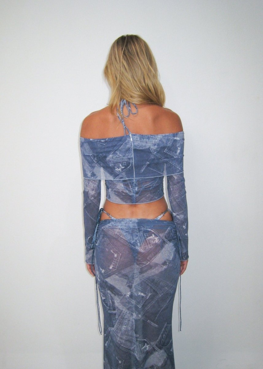 LOTTIE MAXI SKIRT DENIM - KISS'N'THRILL