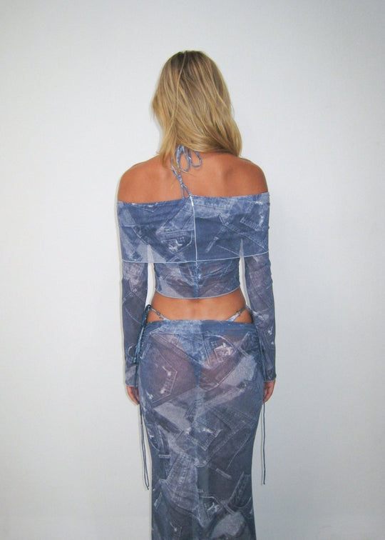 LOTTIE MAXI SKIRT DENIM - KISS'N'THRILL