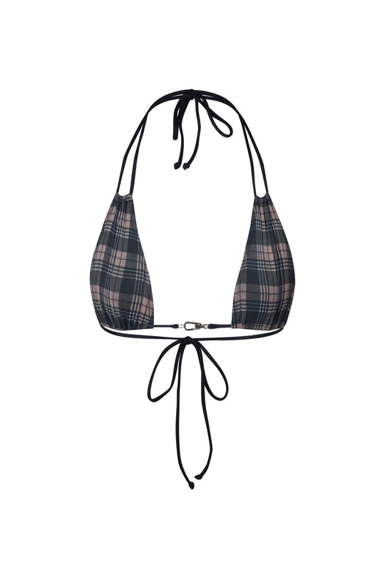 DEMI TOP CHECKED TOFFEE