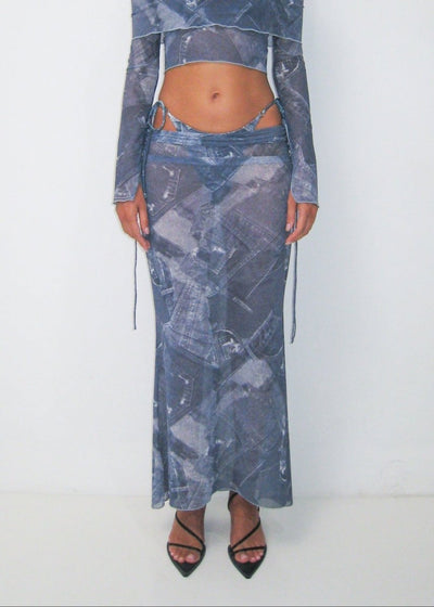 LOTTIE MAXI SKIRT DENIM - KISS'N'THRILL