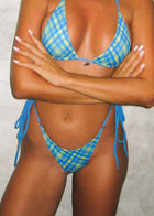 NAIIA BOTTOM CHECKED BLUE - KISS'N'THRILL bikini, swimwear