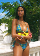 NEVA BOTTOM CHECKED GREEN - KISS'N'THRILL bikini, swimwear