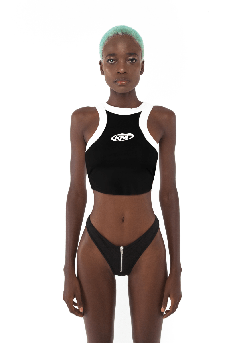RACER LOGO TOP MONOCHROME - KISS'N'THRILL bikini, swimwear