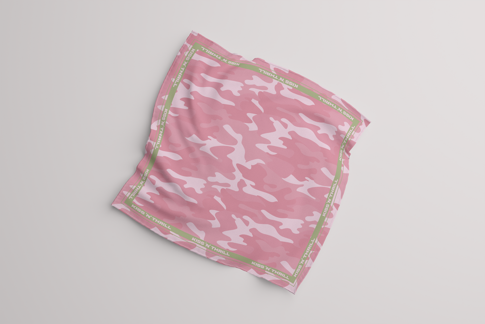 CAMO HEAD SCARF PINK