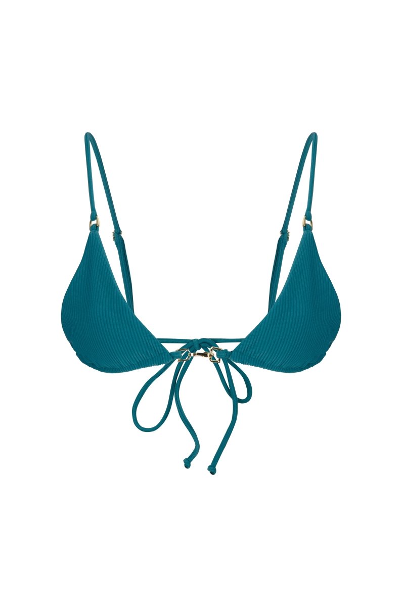 FIRE TOP TEAL RIB - KISS'N'THRILL bikini, swimwear